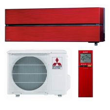 Aparat de aer conditionat Mitsubishi Electric Hyper Heating Kirigamine Style Ruby Red MSZLN25VG2R+MUZLN25VGHZ, Inverter 9000 BTU, Clasa A+++
